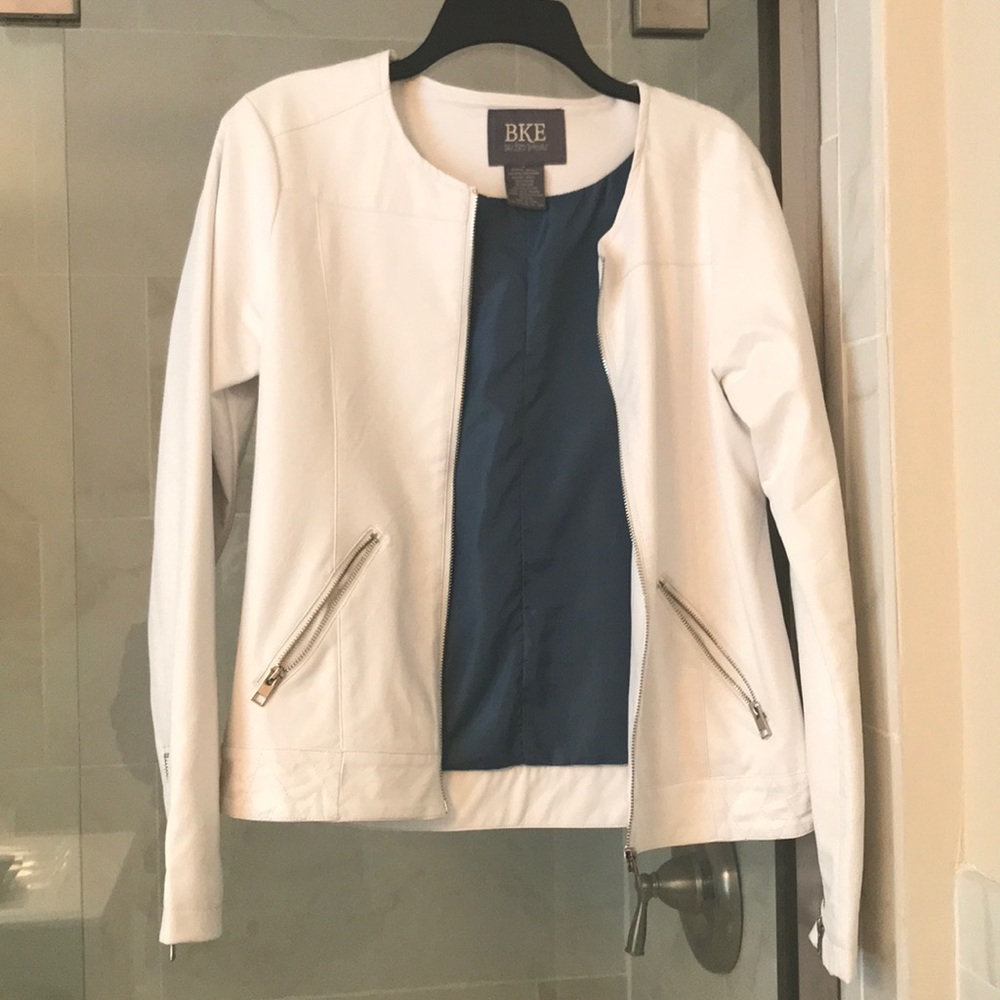 White vegan leather jacket